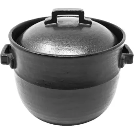 Banko Ware Donabe Rice Pot 4-Go Double Lid