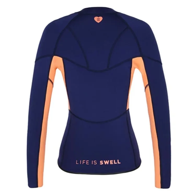 Barrel Womens Pluma 2mm Neoprene Jacket-NAVY/PEACH