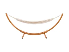 Beige Hammock with Wood Stand