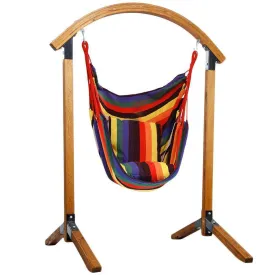 Cotton Hammock Chair with Wooden Stand