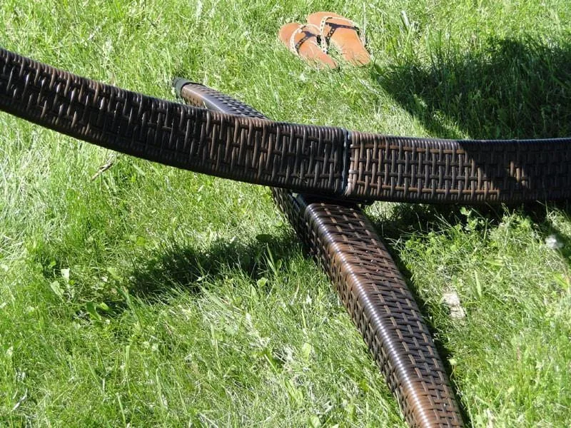 Deluxe Polyester Rope Hammock with Wicker Stand