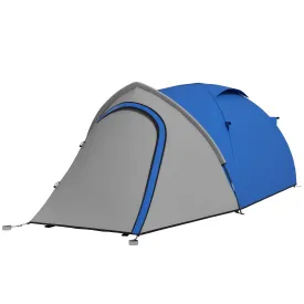 Dome Tent for 2 Person Camping Tent with Large Windows, Waterproof Blue and Grey