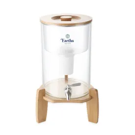 Earths Water 9L Glass Benchtop Alkaline Water Filter - Natural Bamboo