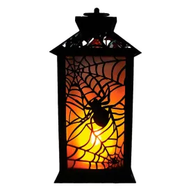 Flaming LED Candle Plastic Lantern Spider, 11.7in