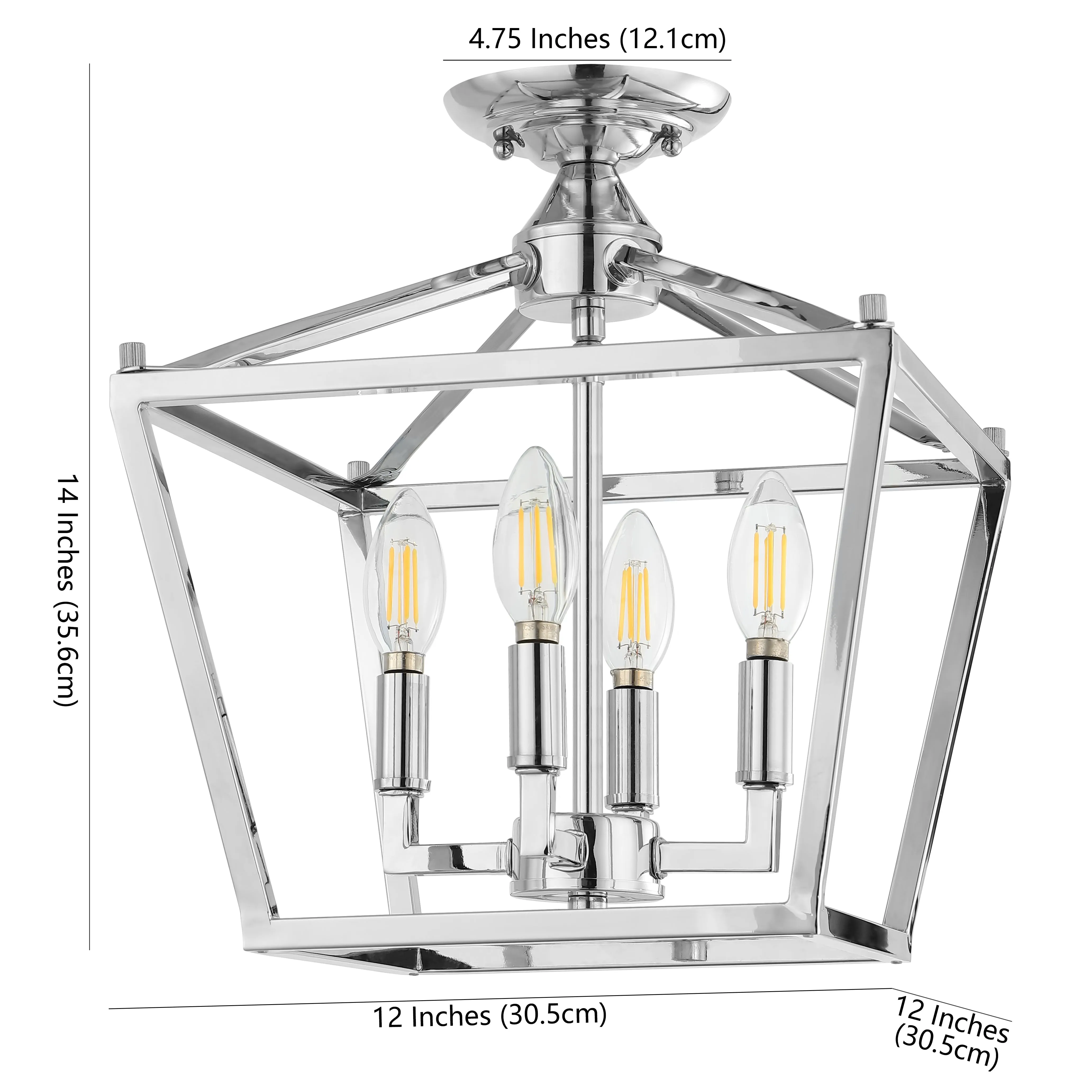 Flergo Iron Modern Farmhouse LED Flush Mount