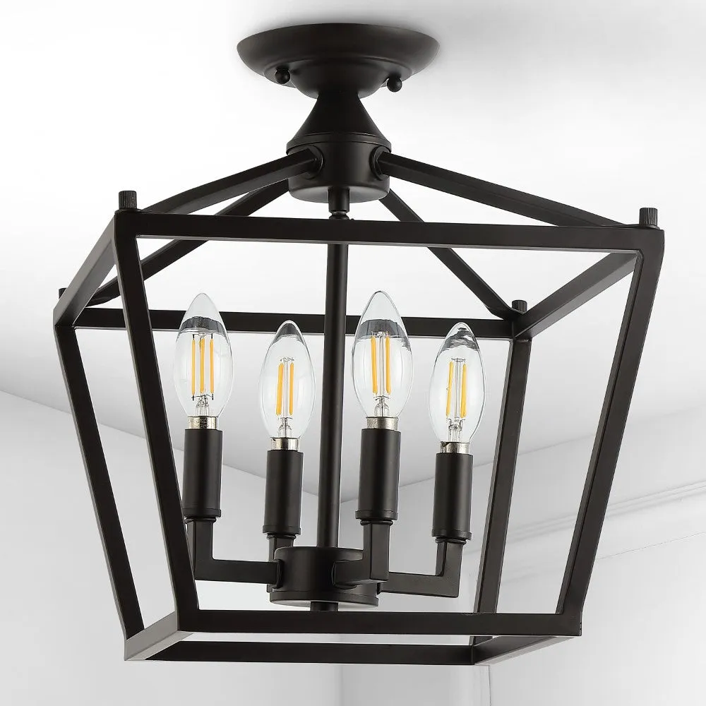 Flergo Iron Modern Farmhouse LED Flush Mount