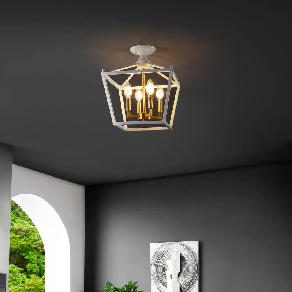 Flergo Iron Modern Farmhouse LED Flush Mount