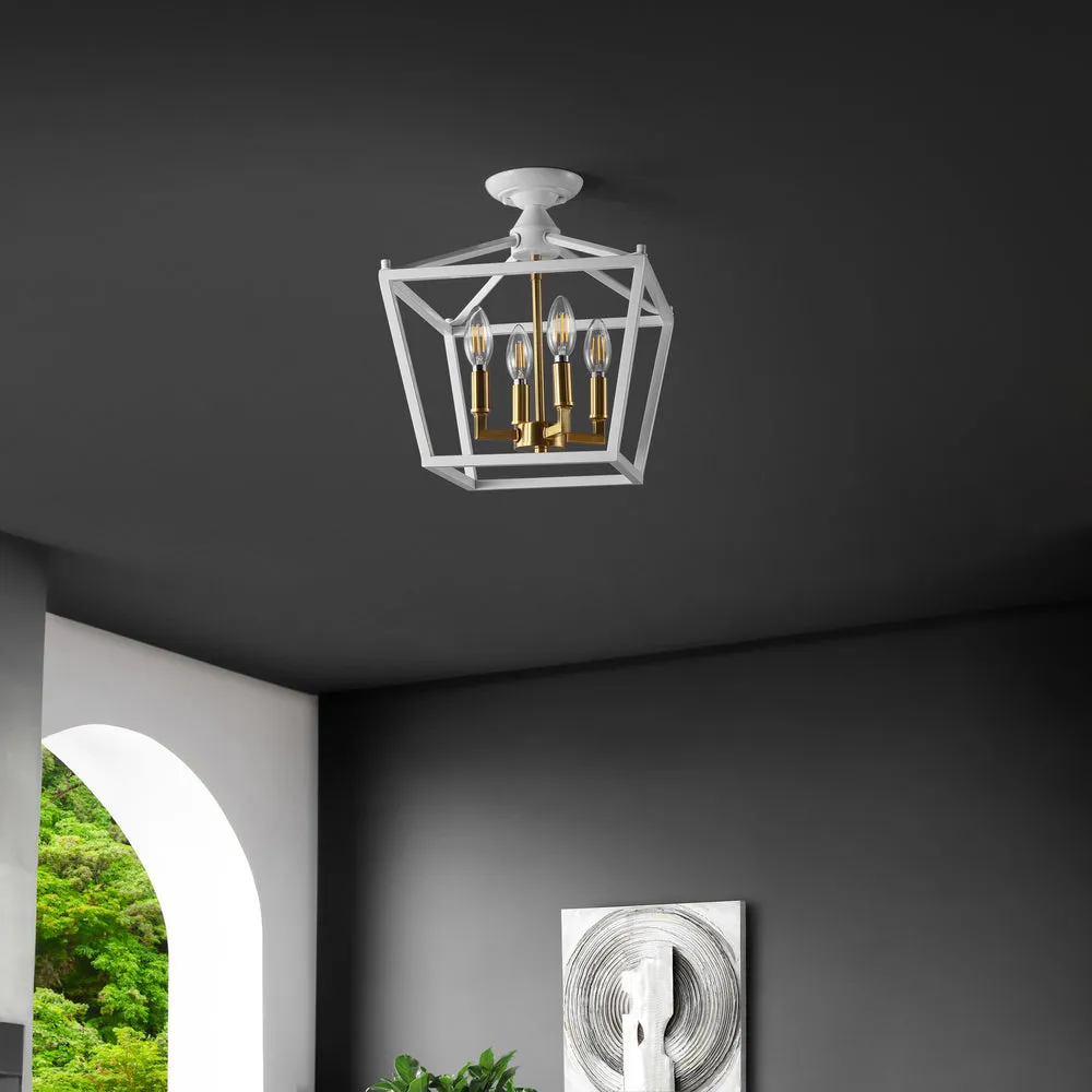 Flergo Iron Modern Farmhouse LED Flush Mount