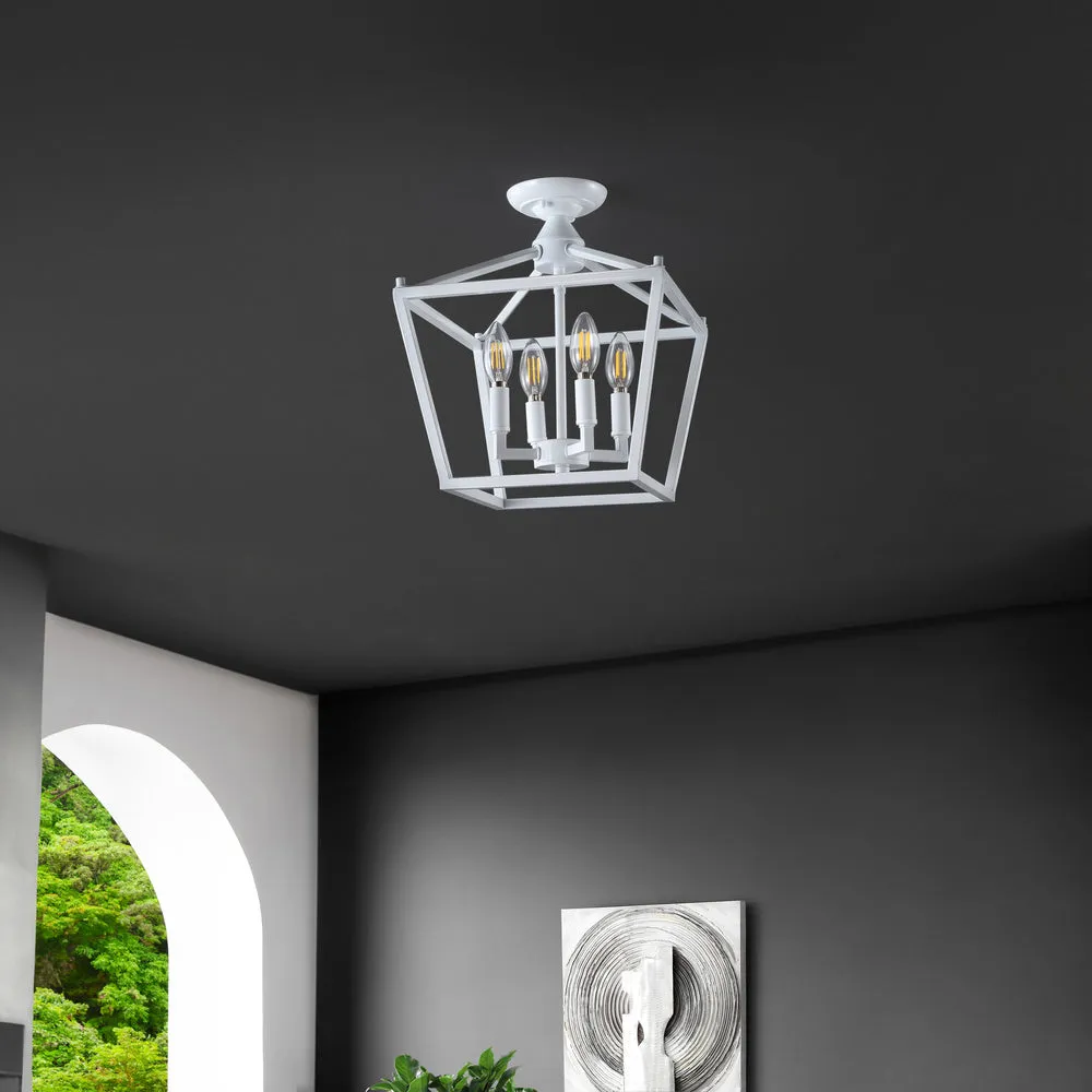 Flergo Iron Modern Farmhouse LED Flush Mount