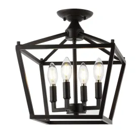 Flergo Iron Modern Farmhouse LED Flush Mount