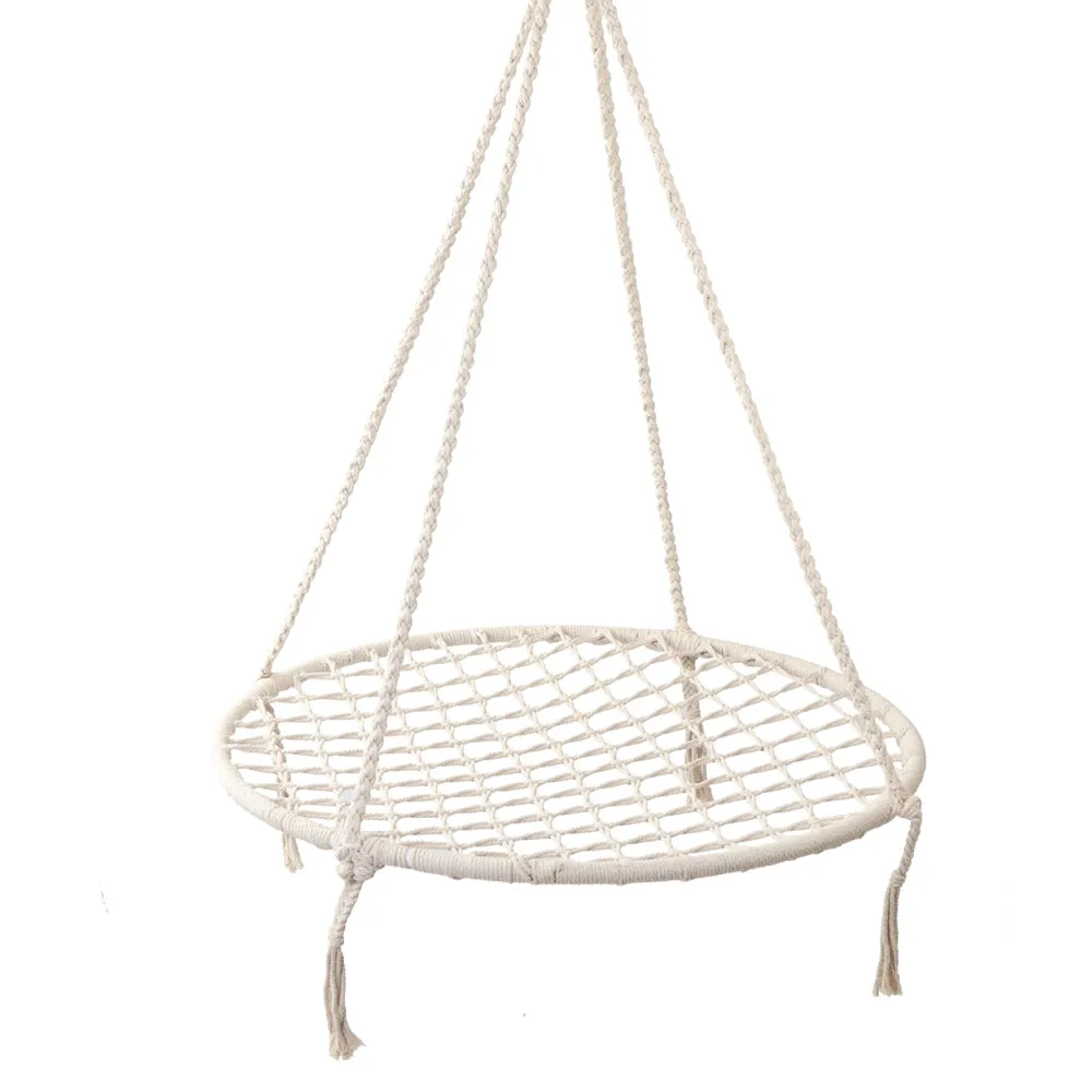 Gardeon Kids Swing Hammock Chair 100cm - Cream