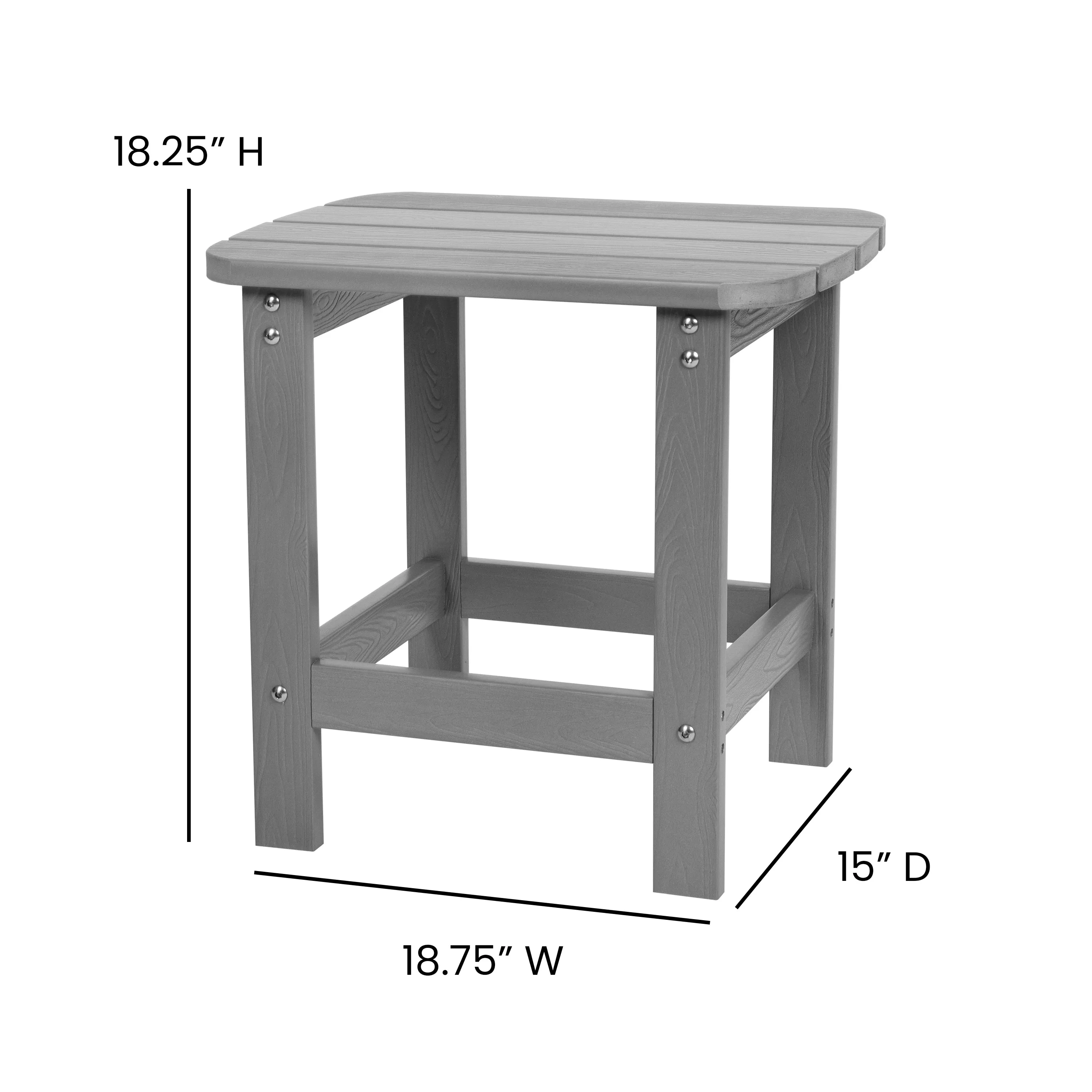 Gray Adirondack Side Table JJ-T14001-GY-GG