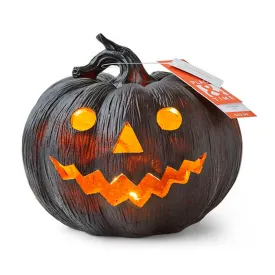 Halloween Black LED Jack O Lantern 8in