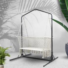 Handmade 2-Seater Hammock Chair with Stand, Indoor/Outdoor, Gardeon