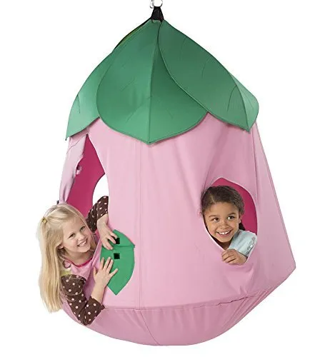 HearthSong Cozy Posy HugglePod Hanging Play Tent with Crescent Stand