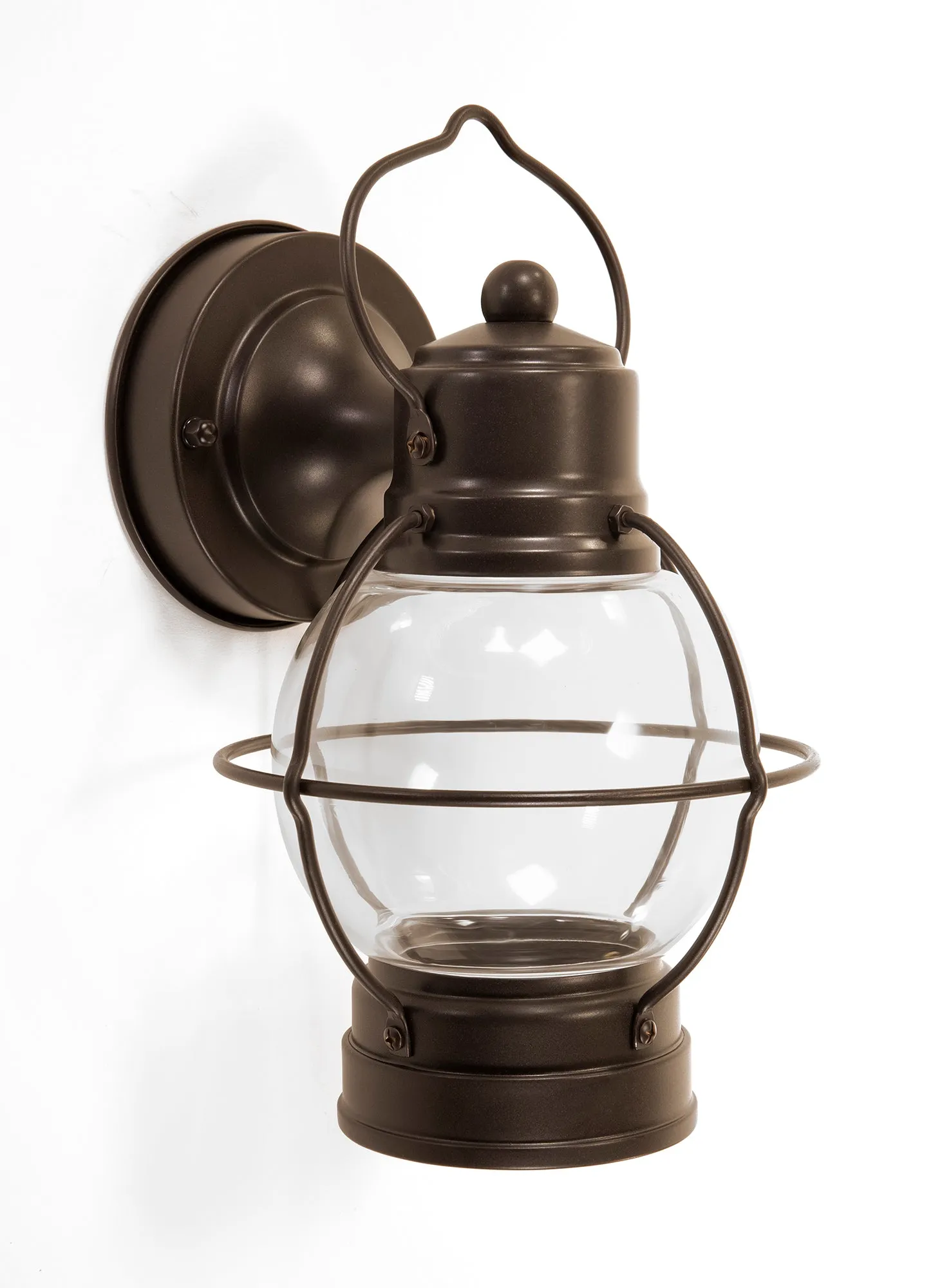 Integrated LED Farmhouse Lantern, 900 Lumens, 3KWet Location, Bronze Finish with Clear Glass Lens