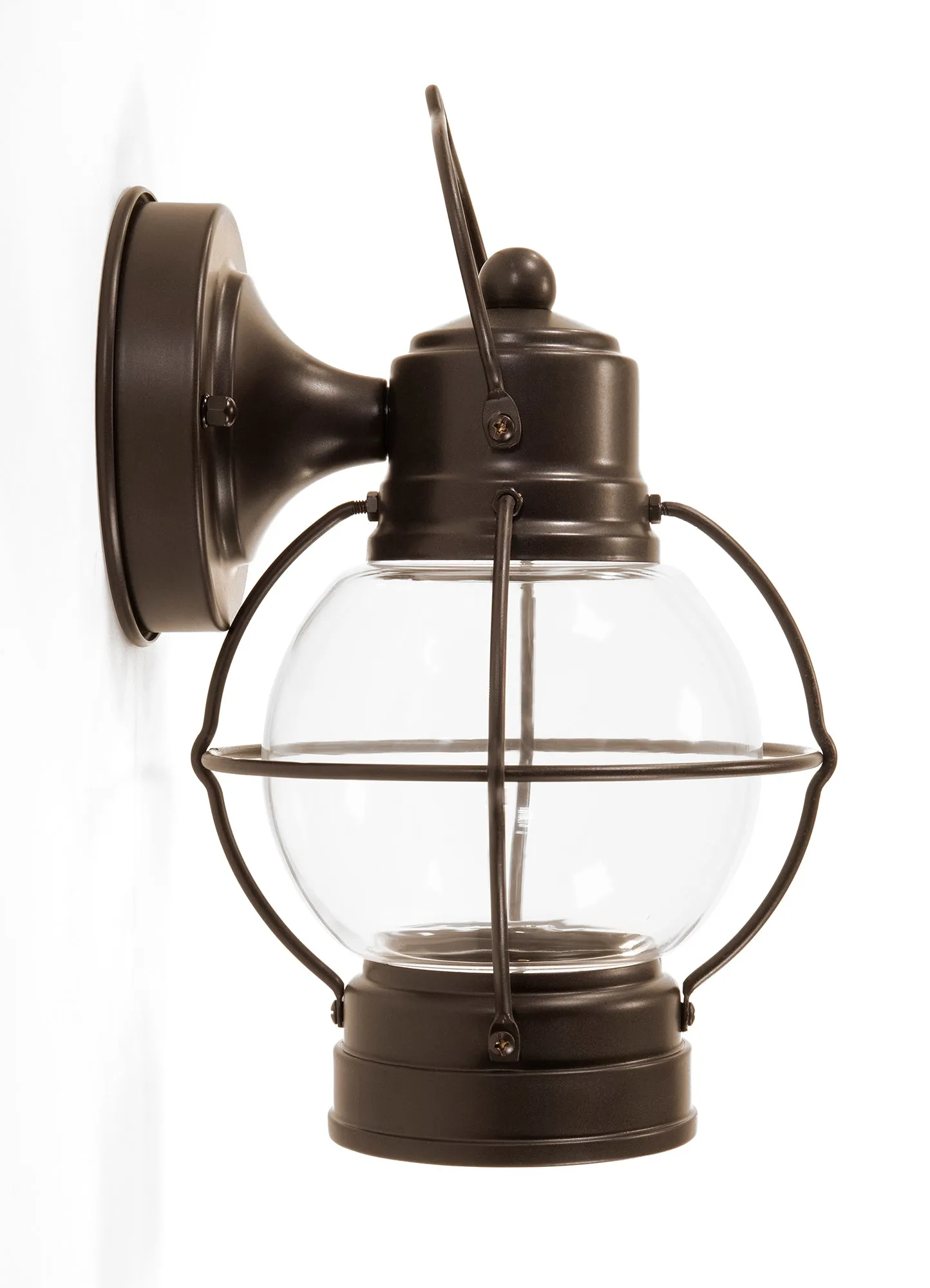 Integrated LED Farmhouse Lantern, 900 Lumens, 3KWet Location, Bronze Finish with Clear Glass Lens