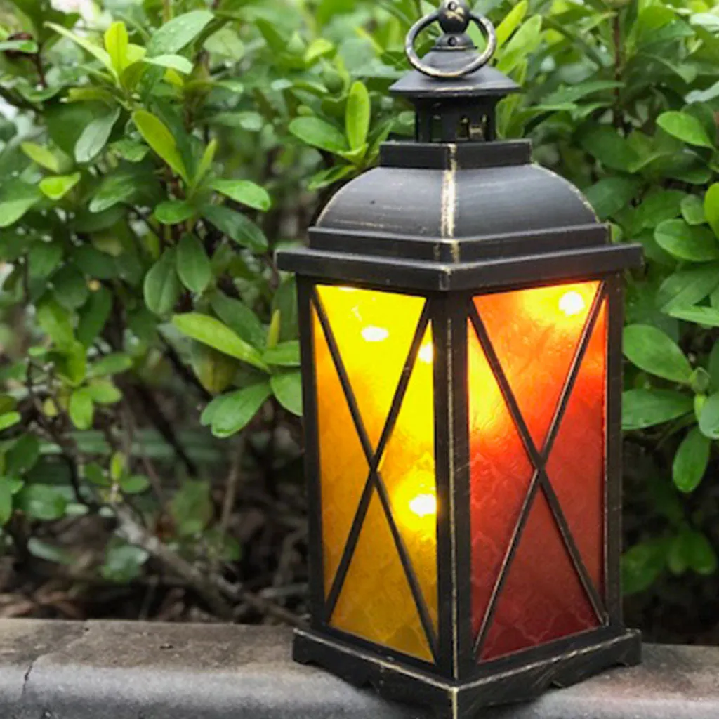 Large Lantern with LED fairy lighting (13 x 35cm)