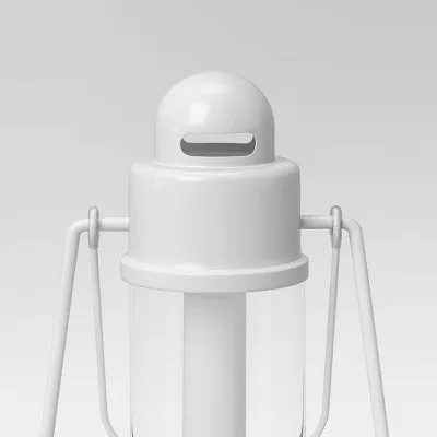 Open Box - 11.3" Metal Classic Small Battery LED Pillar Candle Outdoor Lantern White - Threshold