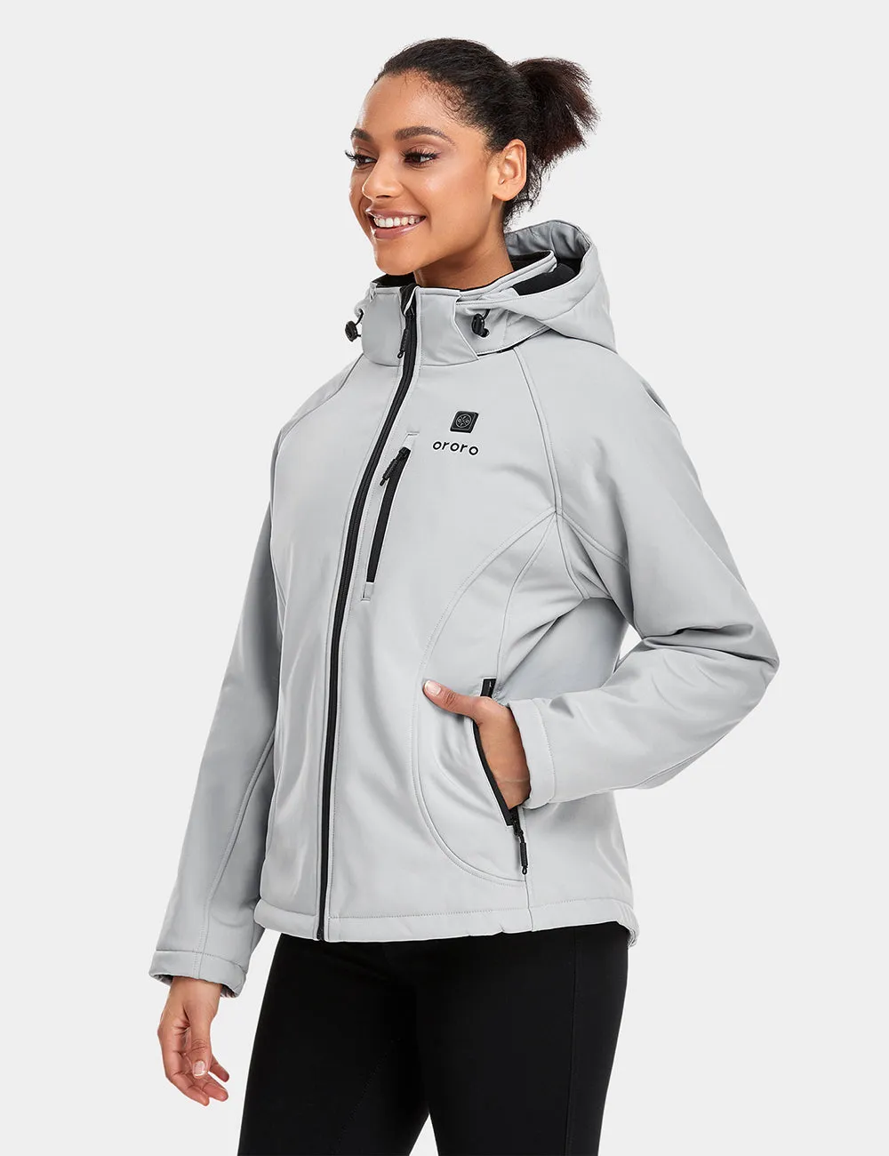 (Open-box) Women's Heated Jacket (4 Heating Zones) - Sharkskin Grey / Black