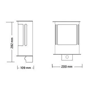 P-Lux LED Modern Hi-Lo Half Lantern