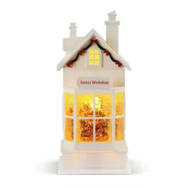 "Santa's Workshop" Musical Perpetual Snow Lantern with Light