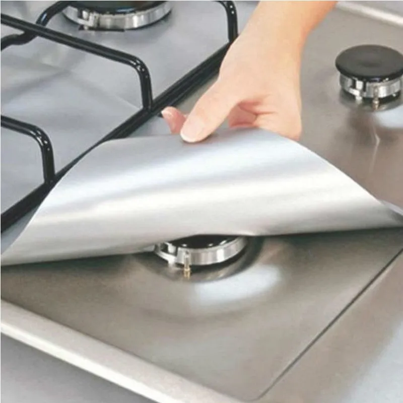 Reusable 4pcs Glass Fiber Gas Stove Covers