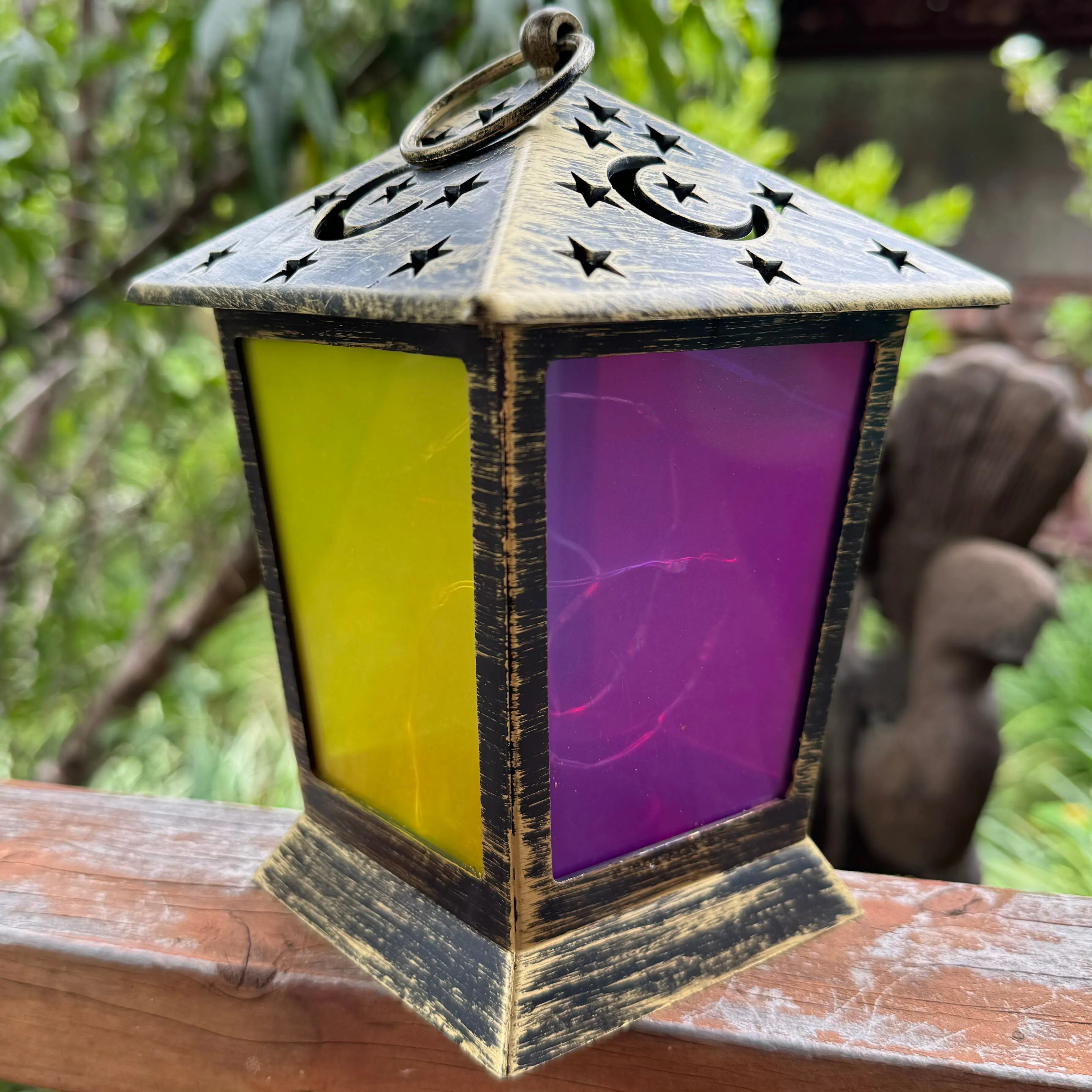 SALE - Moroccan Star and Moon LED lantern with fairy lights (batteries incl)