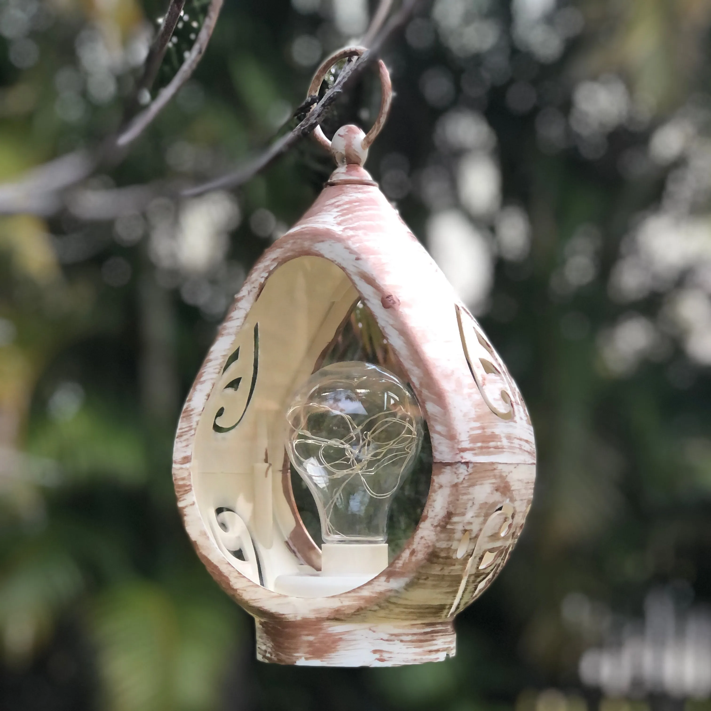 Teardrop LED Lantern with fairy lights (15.5 x 23 x 9cm)