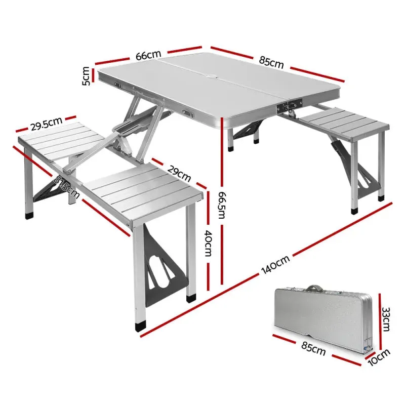 Weisshorn Portable Folding Camping Table and Chair Set | 85 cm